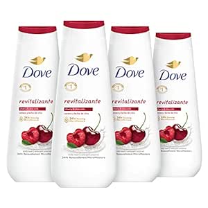 Dove Body Wash Revitalizante Cherry & Chia Milk 4 Count for Renewed, Healthy-Looking Skin Gentle Skin Cleanser with 24hr Renewing MicroMoisture 20 oz