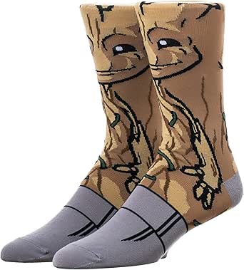 Bioworld Marvel The Avengers Groot 360-Degree Graphic Print Crew Socks