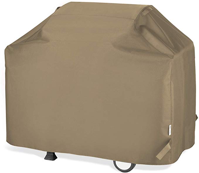 Unicook BBQ Grill Cover 60 Inch, Heavy Duty Waterproof Outdoor Barbecue Gas Grill Cover with Sealed Seam, Rip and Fade Resistant, Fits Weber Charbroil Grills, 60" W x 23" D x 42" H, Neutral Taupe