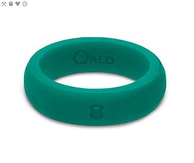 QALO Womens Teal Silicone Wedding Rings Athletics Collection