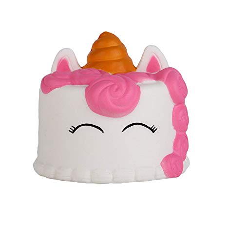 Anboor Squishies Unicorn Cake Mini Slow Rising Squishies Squeeze Toys Sugar Scented Stress Relief Toys Kawaii Collection (1 Pcs, 8.5*8.5*8.5cm)