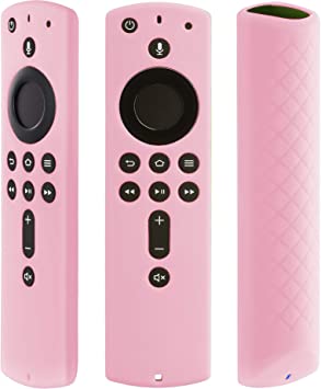 Cover for All-New Alexa Voice Remote for Fire TV Stick 4K, Fire TV Stick (2nd Gen), Fire TV (3rd Gen) Shockproof Protective Silicone Case (Pale Pink)