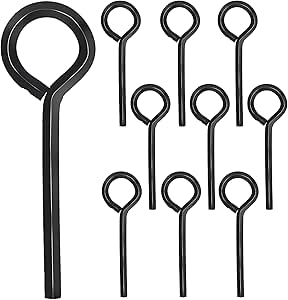 10Pack 1/8 Inch Standard Hex Dogging Key with Full Loop 1/8" Allen Wrench Keychain Allen Wrench Keyring Black Allen Wrench Door Key Set for Push Bar Panic Exit Devices