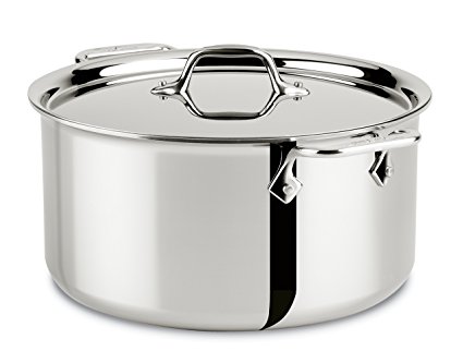 All-Clad 4508 Stainless Steel Tri-Ply Bonded Dishwasher Safe Stockpot with Lid / Cookware, Silver