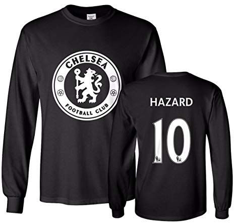 Tcamp Chelsea Shirt Eden Hazard #10 Jersey Men's Long Sleeve T-shirt