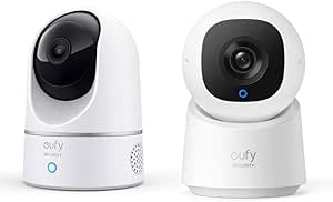 eufy Security Indoor Cam E220, Pan & Tilt, 2K Indoor Security Camera  Indoor Cam C210, 1080p Resolution Security Camera with 360° PTZ