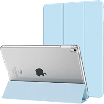 MoKo Case Fit Apple iPad Pro 9.7 Inch 2016 Release Tablet (A1673/A1674/A1675) - Slim Lightweight Smart Shell Stand Cover with Translucent Frosted Back Protector, Sky Blue (with Auto Wake/Sleep)