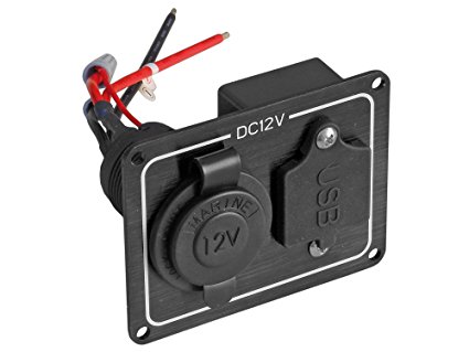 12v Cigarette Socket Panel W/dual Usb Port for Boat, Rv, Caravan - Five Oceans BC 3661