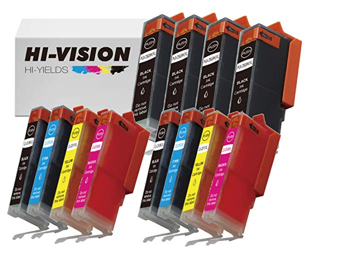 HI-Vision 12 PK Compatible PGI-250XL PGI 250 CLI-251XL CLI 251 HY Ink Cartridge Replacement 4 Lg Black,2X(Black,Cyan,Yellow,Magenta) for PIXMA MG6320,MG5420,iP7220,MX922,MX722