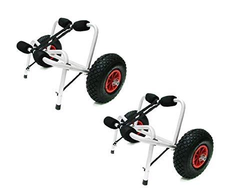 TMS 2 X Jon Boat Kayak Canoe Carrier Dolly Trailer Tote Trolley Transport Cart Wheel