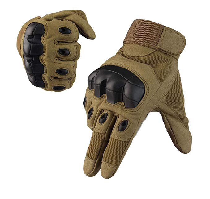 FUYUANDA Touch Screen Rubber Knuckle Full Finger Gloves for Motorcycle Cycling Climbing Hiking Hunting