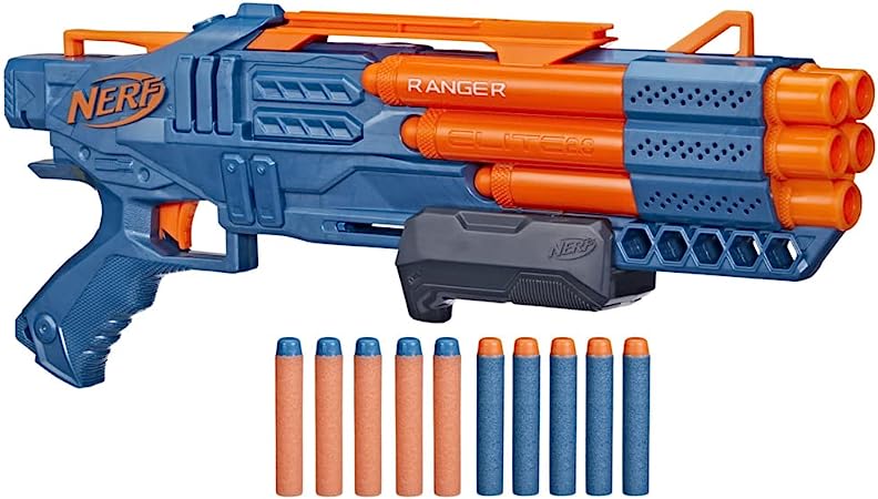 Nerf Elite 2.0 Ranger PD-5 Blaster, 5-Barrel Blasting, 10 Nerf Elite Darts, Easy To Use, Dart Storage, Pump Action