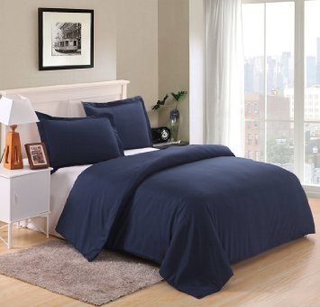 Colourful Snail 3-piece Luxury Duvet Cover Set, Includes Duvet Cover and 2 Matching Pillow Shams, Ultra Soft and Easy Care, Wrinkle & Fade Resistant, Queen/Full, Navy