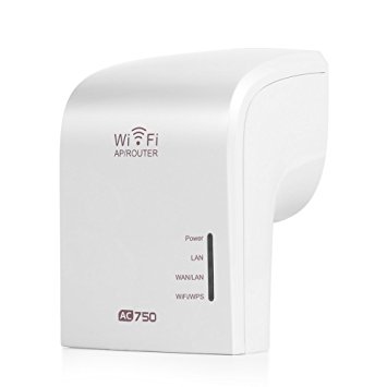 TNP AC750 Dual Band Wi-Fi Range Extender Wireless Repeater Router with Ethernet Port Wall Outlet - WiFi Amplifier Wireless Access Point AP Signal Booster Antenna IEEE 802.11n/g/b 802.11ac WPS