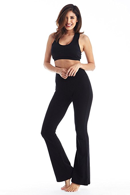 Viosi Women's Premium 250gsm Fold Over Cotton Spandex Lounge Yoga Pants