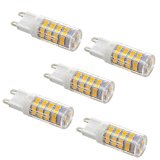LEORX G9 LED Bulbs Warm White 5W Replacement for 40W Halogen Lamp 310-330LM AC 100-120V- Pack of 5Energy Class A