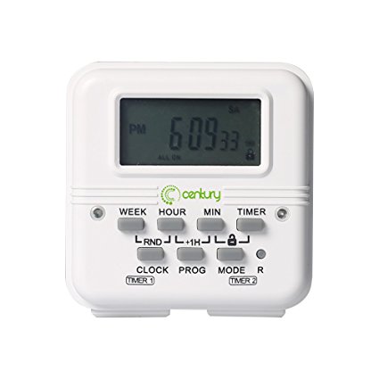 Century 7 Day Heavy Duty Digital Programmable Timer - Dual Outlet (Separate Control)