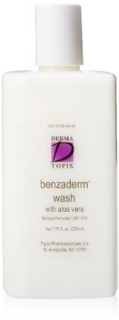 Derma Topix Benzoyl Peroxide 10 Benzaderm Wash with Aloe Vera 775 oz bottle