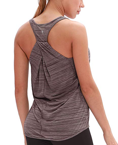 icyzone Workout Tank Shirts for Women - Athletic Exercise Yoga Gym Tops, Womens Muscle Tank