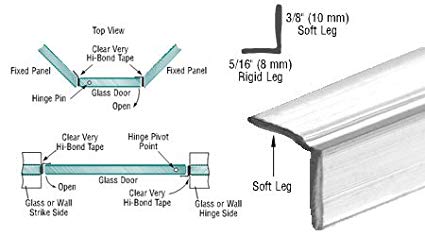 CRL Translucent Vinyl Edge"L" Seal for 3/8" Maximum Gap - 95 in long