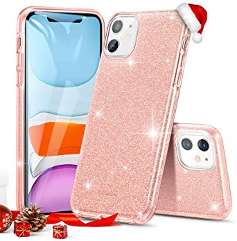 ESR Glitter Case Compatible for iPhone 11 Case, Glitter Sparkle Bling Case [Three Layer] for Women [Supports Wireless Charging] for iPhone 11 6.1" (2019), Coral