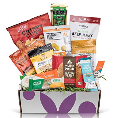 High Protein Sampler Snack Box: Healthy Fitness Workout Care Package, Pefect High Protein Healthy Gifts For Men, Military Food Packages, Workout Food Man Care Package