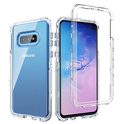 BENTOBEN Galaxy S10e Case Clear, 3 in 1 Heavy Duty Full Body Shockproof Rugged Hard PC Cover Soft TPU Bumper Three Layer Durable Slim Protective Phone Cases for Samsung Galaxy S10e, Crystal Clear