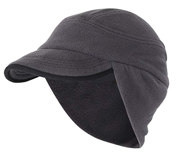 Home Prefer Winter Warm Skull Cap Outdoor Windproof Fleece Earflap Hat with Visor