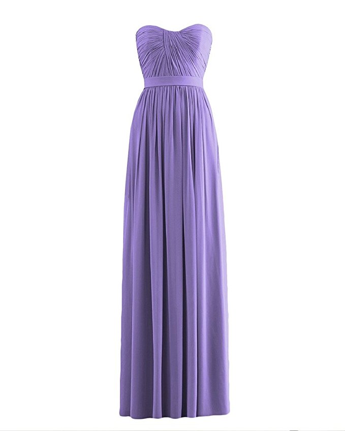 Ssyiz Custom Elegant Strapless Ruched Chiffon Long Evening Dress