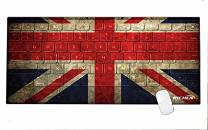 RICHEN Large Gaming Mouse Pad Mat, Office Mouse Pad Extra Large Size, Waterproof Material Extended XXL Size Mouse Mat Pad, Non-slippery Rubber Base ,35.4"x 15.5" (Edge Stitched)