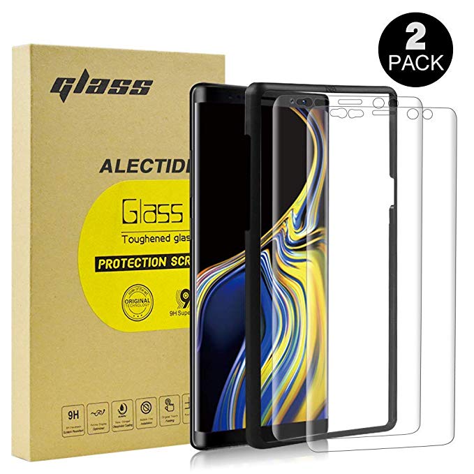 ALECTIDE [2 Pack] Screen Protector for Samsung Galaxy Note 9, [Easy Installation Tray][3D Full Coverage] 9H Tempered Glass Screen Protector Guard Cover Film for Note 9 with one Year Warranty
