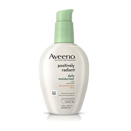 Aveeno Positively Radiant Daily Moisturizer With Sunscreen Broad Spectrum Spf 15, 4 oz.