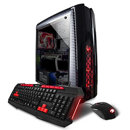 iBUYPOWER Gaming Elite Desktop PC AM1070X Intel i5-7640X 4.0 GHz, AMD RX 580 8GB, 16GB DDR4 RAM, 1TB 7200RPM HDD, 240GB SSD, Liquid Cool, RGB, Wifi, VR Ready, Win 10