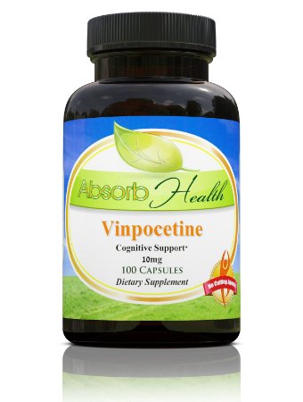 Vinpocetine  10mg 100 Capsules  Improve Cerebral Blood Flow and Cognition  Nootropic Supplement