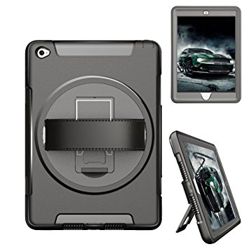iPad Mini 4,Case-cubic 360 Degree Rotation Case,[Rugged:Shock Proof] Water resist, Dirt resist, with Built-in Stand, a HD Screen Protector, a Leather Hand Strap