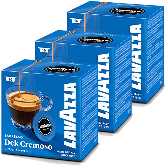 Lavazza A Modo Mio Dek Cremoso Coffee Capsules (3 Packs of 16)