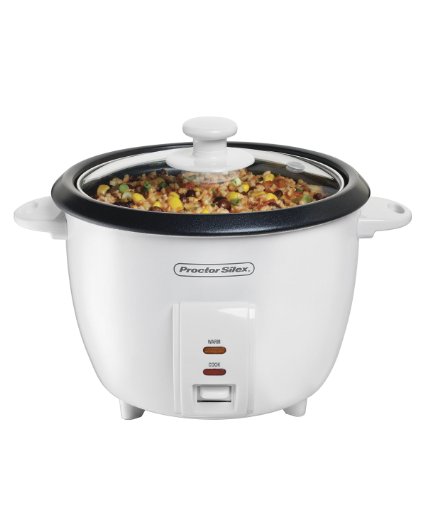 Proctor Silex 5-Cups uncooked resulting in 10-Cups Cooked Rice Cooker, White (37533N)