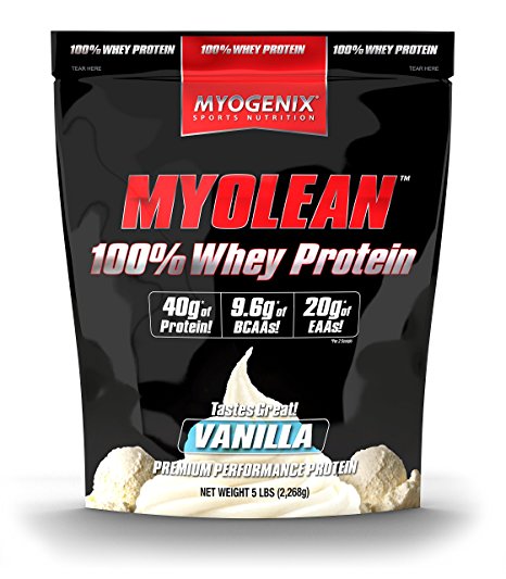 Myogenix 100% Whey Protein Powder, Vanilla, 5 Pound