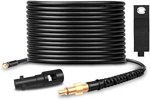 Qooltek Professional High Pressure Drain Pipe 15M/50FT, Drain and Pipe Cleaning Hose Kit with Adapter for Karcher K-Series and Lavor