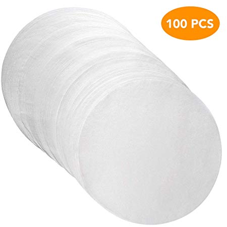 Beaverve Parchment Paper for Baking, 100 Pre-cut Non Stick Round Parchment Sheets for Baking Cakes, Cooking, Cookies, Pastries, Dutch Oven, Air Fryer, Cheesecakes, Tortilla Press (7 inch)