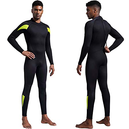 Dark Lightning Premium CR Neoprene Wetsuit, Women and Mens Full Suit Scuba Diving Thermal Wetsuit in 3/2mm and 5/4mm