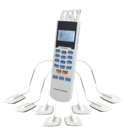 FDA cleared OTC HealthmateForever YK15AB (White) TENS unit, elctronic pulse massager, Pain Relief therapy Device - a portable Muscle Stimulator for Electrotherapy Pain Management | Pain Relief on the Shoulder, Waist, Joint, Back, Arm,Leg & more