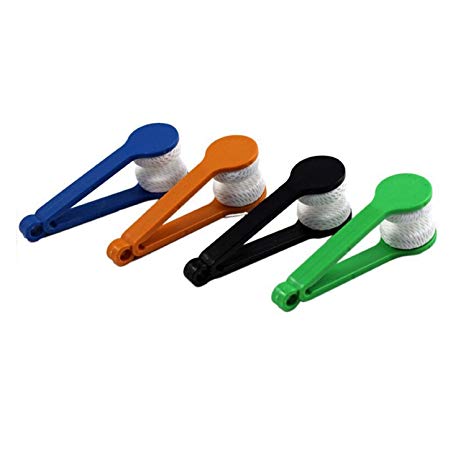 5 Pieces Mini Sun Glasses Eyeglass Microfiber Spectacles Cleaner Soft Brush Cleaning Tool Random Color