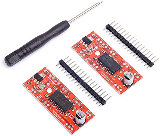 Cylewet 2Pcs Easydriver Stepper Motor Driver Plate V44 A3967 with 2 Single Row Pin Headers and a Screwdriver for Arduino (Pack of 2) CLT1072