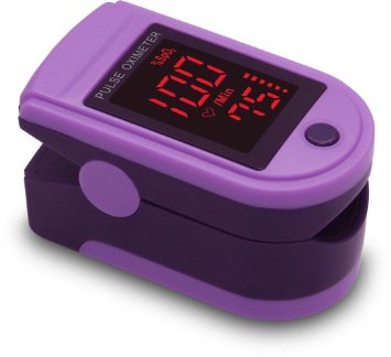 CMS 500DL Generation 2 Fingertip Pulse Oximeter Blood Oxygen Saturation Monitor with silicon cover, batteries and lanyard