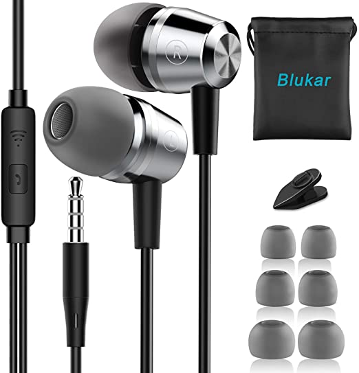 Earphones, Blukar in-Ear Headphones Earphones with High Sensitivity Microphone - Noise Isolating, High Definition, Pure Sound for iPhone, iPod, iPad, MP3 Players, Samsung Galaxy,etc.