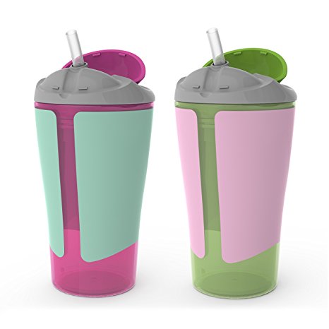 Born Free BPA-Free Grow with Me 10 oz. Straw Cup,2 Count, Girl