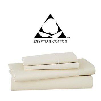 Vivendi 1000 Thread Count Egyptian Cotton 4 Piece Sheet Set Queen Ivory