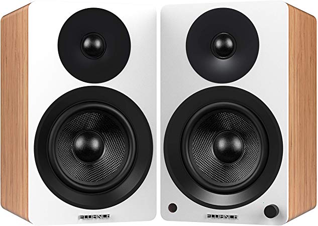 Fluance Ai60 High Performance Powered Two-Way 6.5” 2.0 Bookshelf Speakers with 100W Class D Amplifier for Turntable, PC, HDTV & Bluetooth aptX Wireless Music Streaming (Lucky Bamboo)