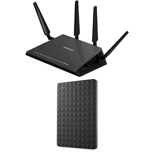 NETGEAR Nighthawk X4S - AC2600 Smart Wi-Fi Router and Seagate Expansion 1TB Portable External Hard Drive USB 30 Bundle